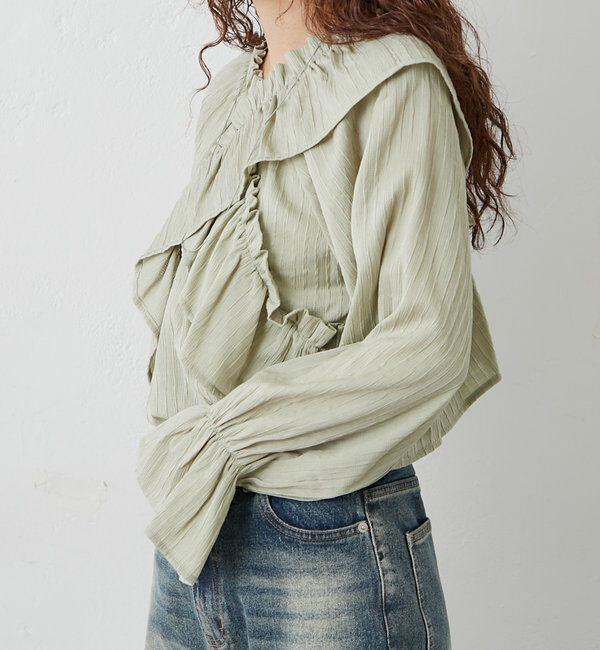  「[mline]オフショルフリルブラウス」|シャツ・ブラウス|