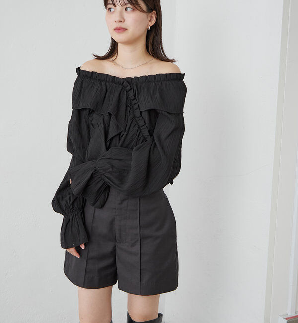  「[mline]オフショルフリルブラウス」|シャツ・ブラウス|