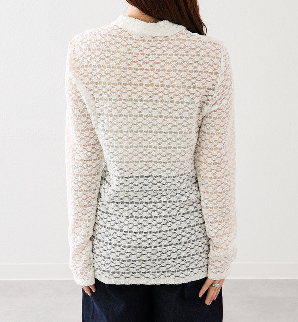  「襟付きレースカーディガン」|Tシャツ・カットソー|