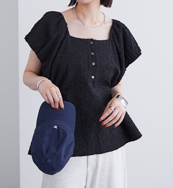 「エンボスパフブラウス」|シャツ・ブラウス|