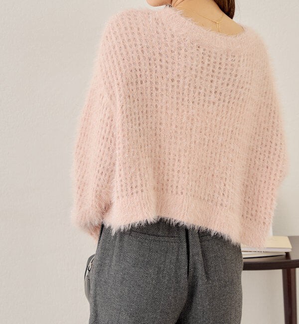  「【新色追加！】シャギーシアーリボンニット」|ニット・セーター|