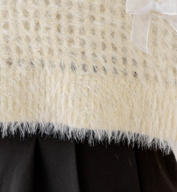  「【新色追加！】シャギーシアーリボンニット」|ニット・セーター|