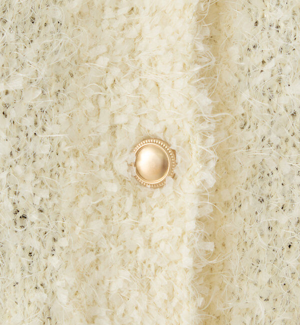  「【セットアップ対応】ラメシャギー金釦コンパクト長袖カーディガン」|カーディガン|