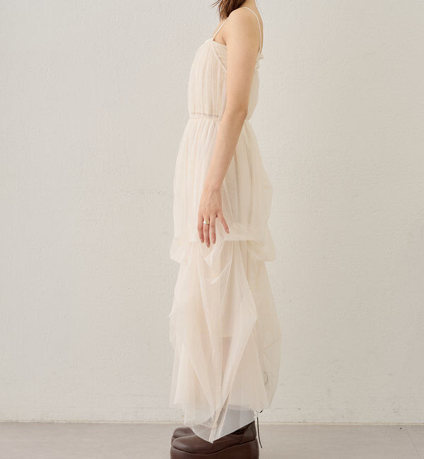  「【セットアイテム】オフショルニットセットチュールワンピース」|ワンピース|