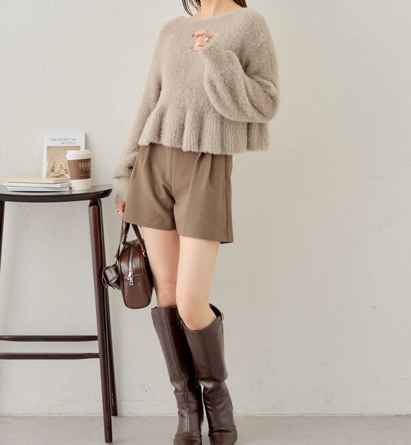  「【2WAY】シャギーペプラムVニット」|パーカー|