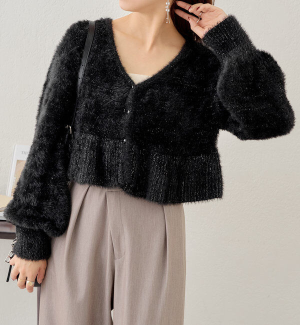  「【2WAY】シャギーペプラムVニット」|パーカー|