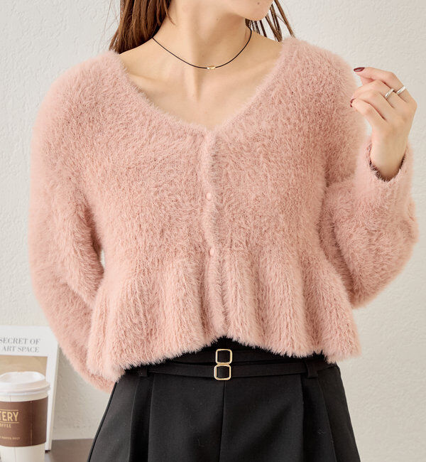  「【2WAY】シャギーペプラムVニット」|パーカー|