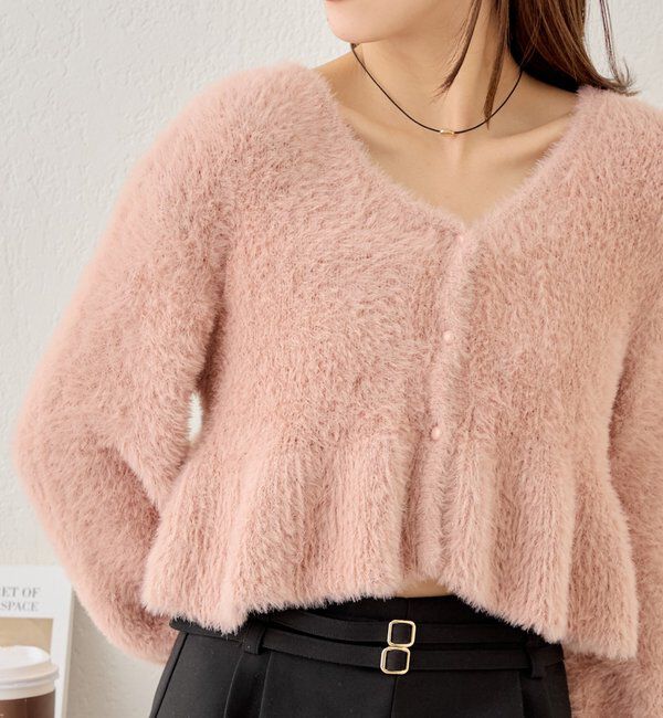  「【2WAY】シャギーペプラムVニット」|パーカー|