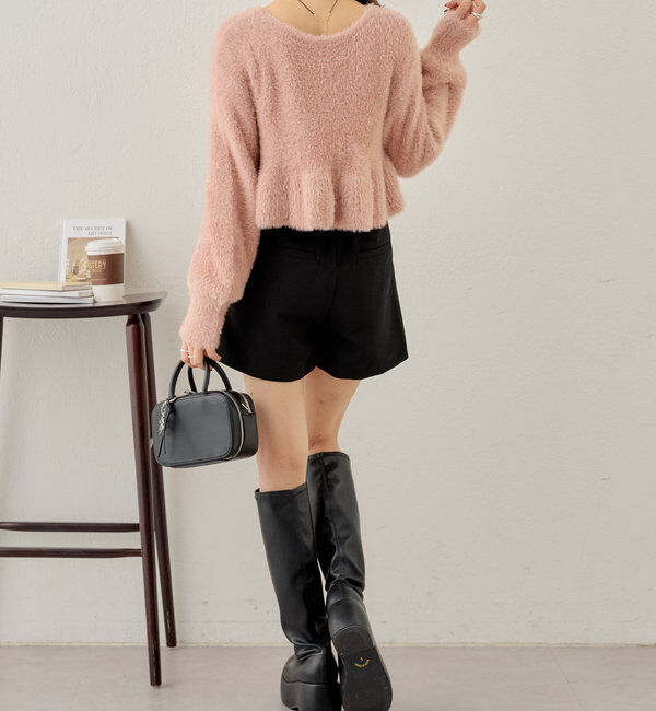  「【2WAY】シャギーペプラムVニット」|パーカー|