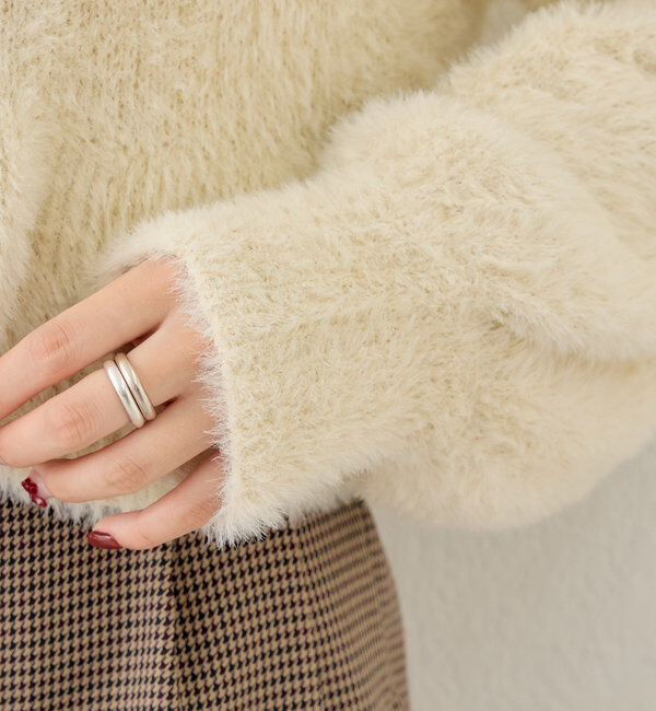  「【2WAY】シャギーペプラムVニット」|パーカー|