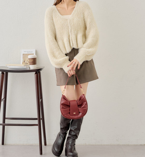  「【2WAY】シャギーペプラムVニット」|パーカー|