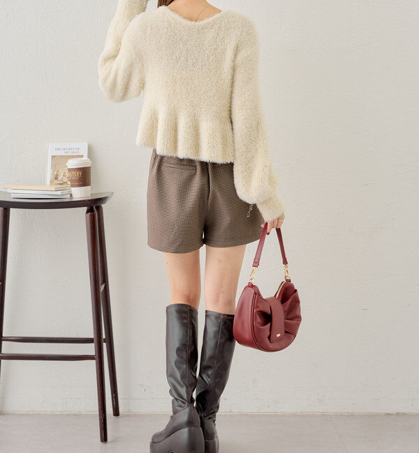  「【2WAY】シャギーペプラムVニット」|パーカー|