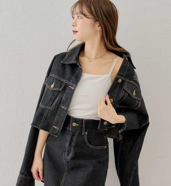  「チャーム付きベロアキャミ」|キャミソール|