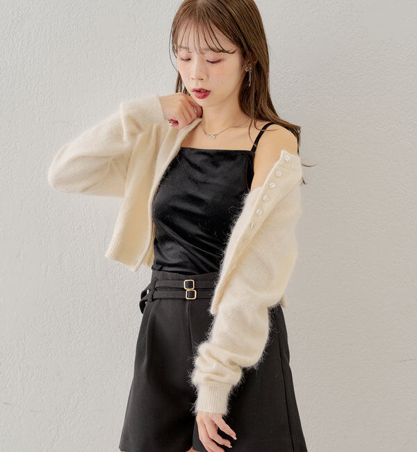  「チャーム付きベロアキャミ」|キャミソール|