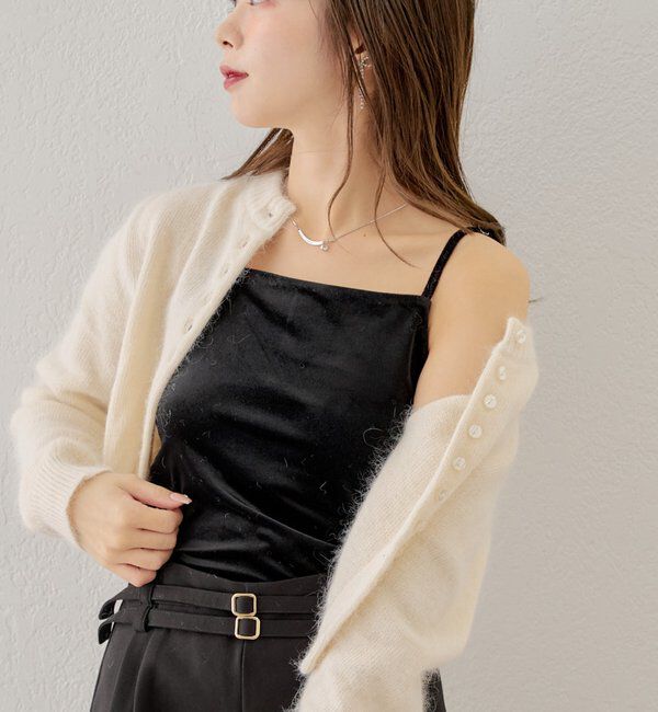  「チャーム付きベロアキャミ」|キャミソール|