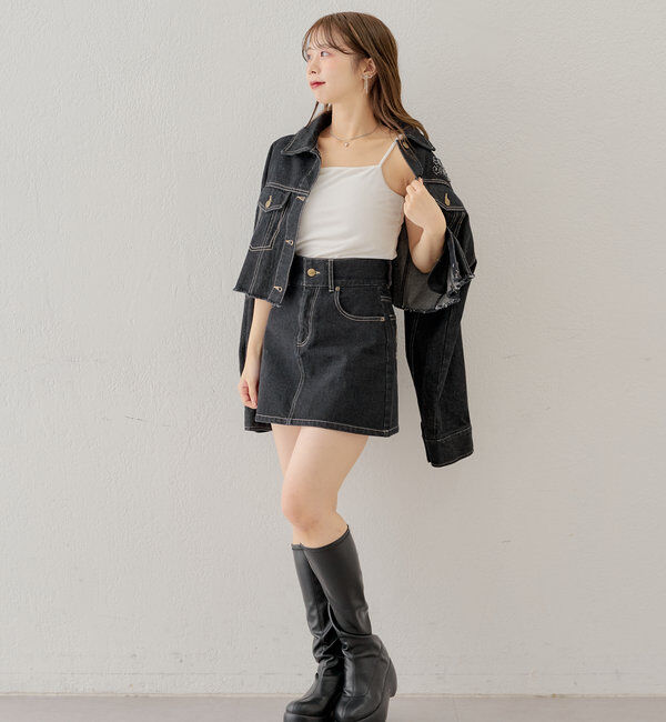  「チャーム付きベロアキャミ」|キャミソール|