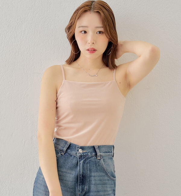  「チャーム付きベロアキャミ」|キャミソール|