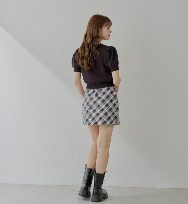  「5分袖ジャガードパフニット」|ニット・セーター|