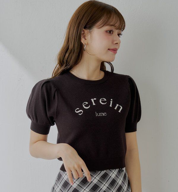  「5分袖ジャガードパフニット」|ニット・セーター|