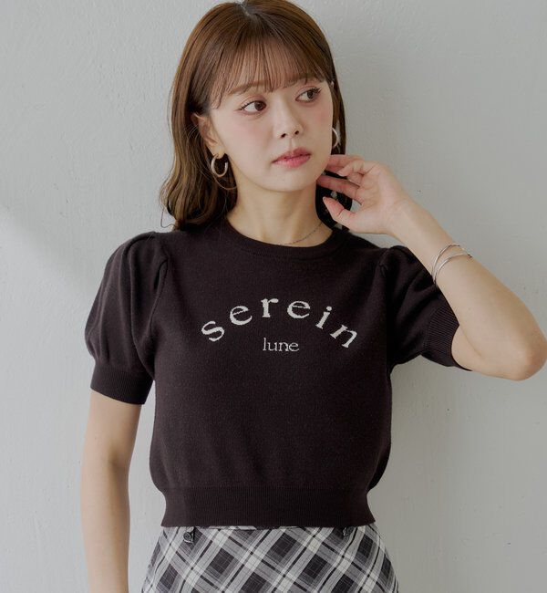  「5分袖ジャガードパフニット」|ニット・セーター|