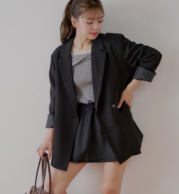  「【REVIVAL/WEB限定】オーバーダブルジャケット」|テーラードジャケット|ブラック