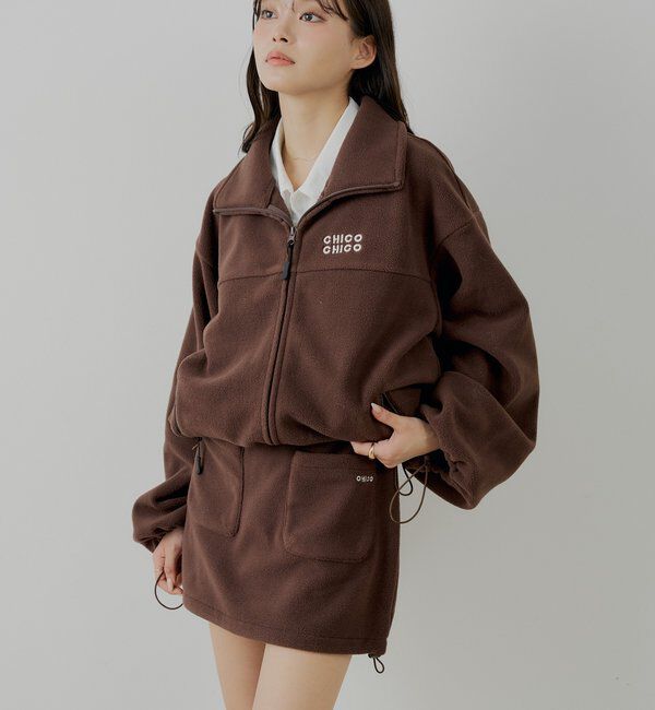  「【セットアップ対応】フリース台形ミニスカート」|スカート|