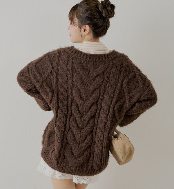  「ブローチ付きストライプルーズシャツ」|シャツ・ブラウス|