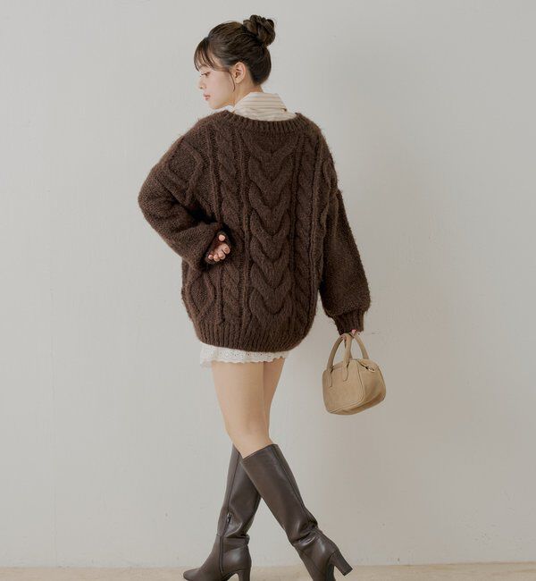  「ブローチ付きストライプルーズシャツ」|シャツ・ブラウス|