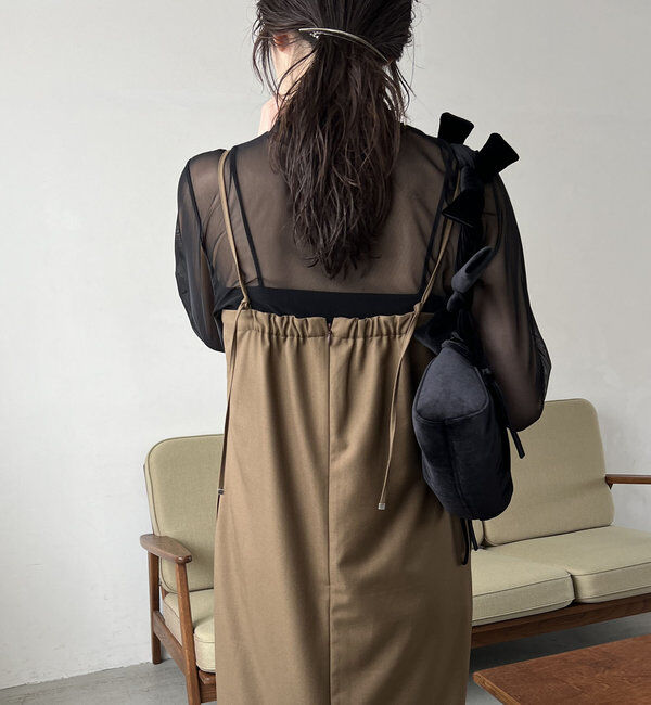  「【低身長サイズあり】タックベアワンピース」|ワンピース|