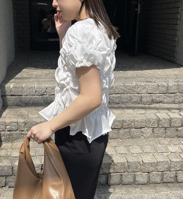  「【新色追加/全骨格◎】シャーリングホイップTシャツ」|Tシャツ・カットソー|