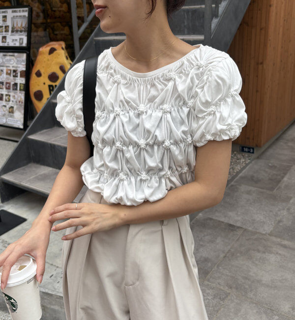  「【新色追加/全骨格◎】シャーリングホイップTシャツ」|Tシャツ・カットソー|