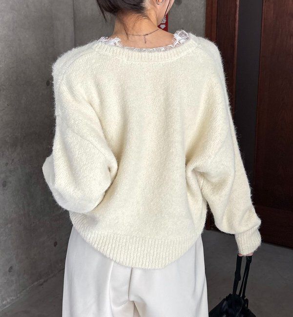  「レーストリミングニット」|ニット・セーター|