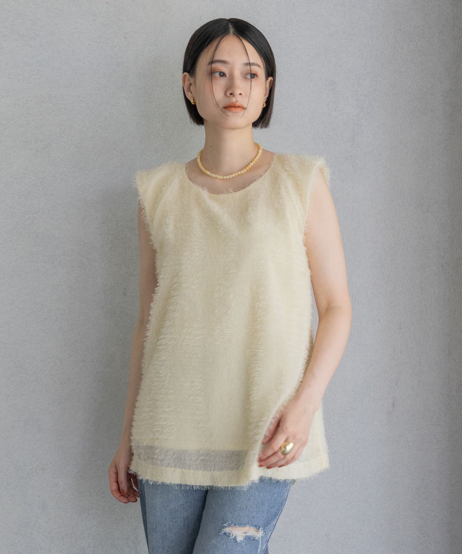 A part by 「フリンジノースリーブブラウス」|シャツ・ブラウス|