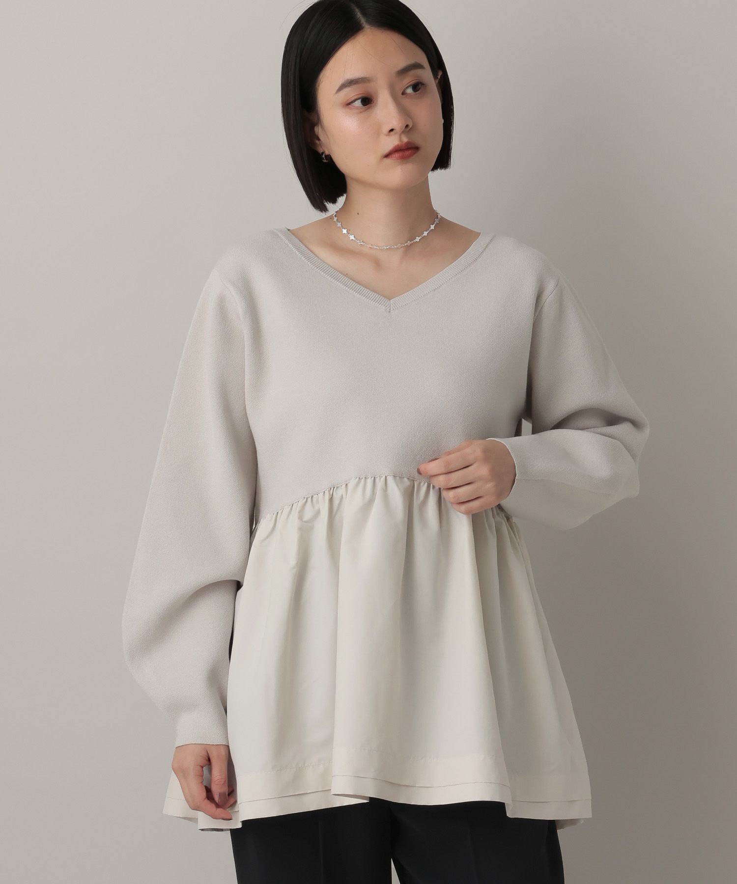 A part by 「ペプラムニットプルオーバー」|ニット・セーター|オフホワイト