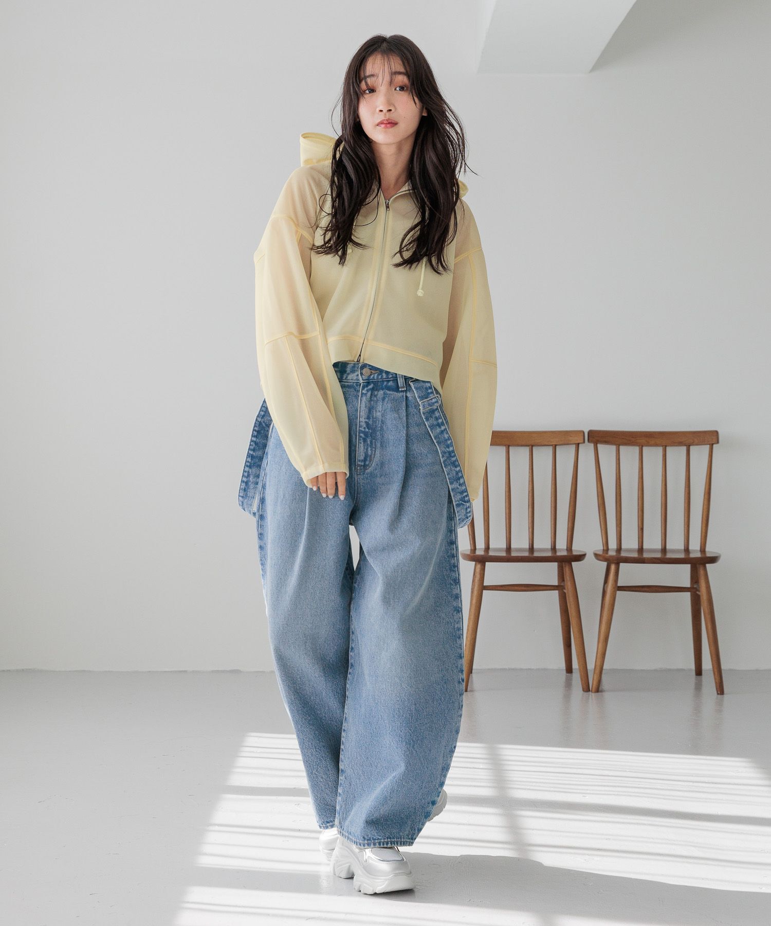 LOWRYS FARM「ＣＯＮＥサスツキカーブデニム」|デニム|