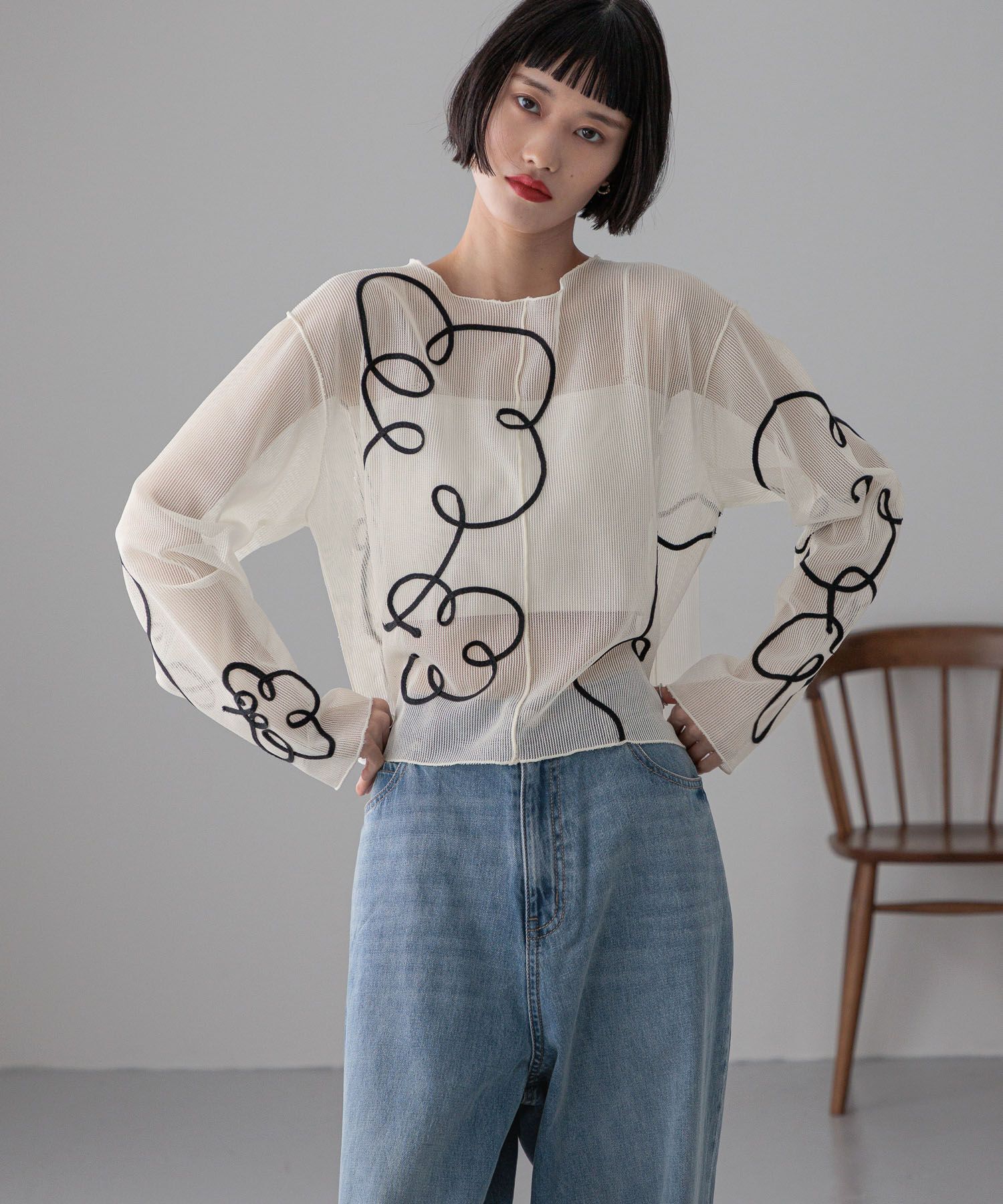 LOWRYS FARM「【前後着用可能】エンブロイダリープルオーバーＬＳ」|Tシャツ・カットソー|NTL