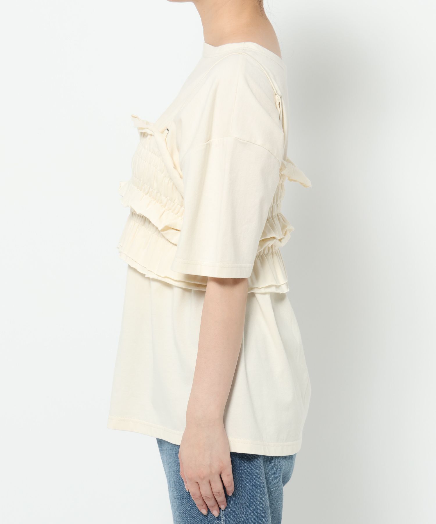 LOWRYS FARM「【セットアイテム】フリルビスチェセットＴＥＥ」|Tシャツ・カットソー|