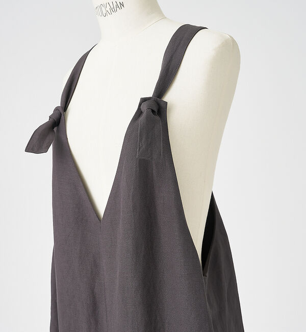 collex「【手洗い可】リネン混イージークロス サロペット」|オールインワン|