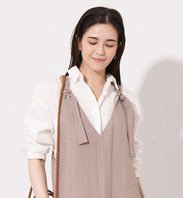 collex「【手洗い可】リネン混イージークロス サロペット」|オールインワン|