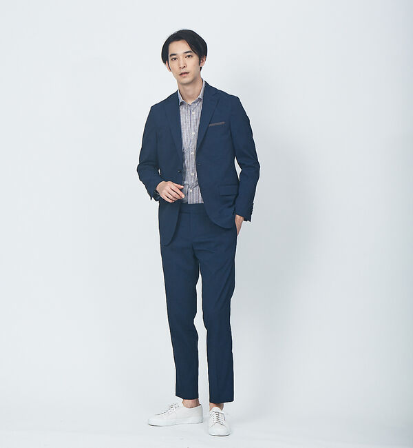 ABAHOUSE「【FLEX】DotAir サッカーツイルプリント ジャケット(セットアップ対応)」|テーラードジャケット|