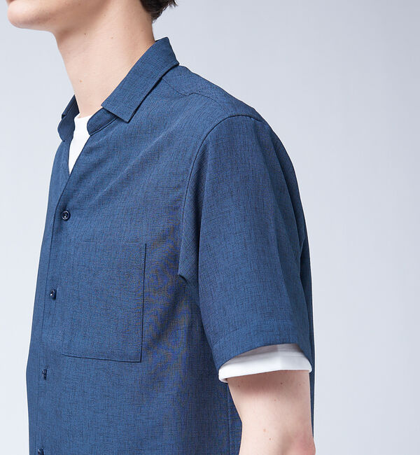 ABAHOUSE「リネンライク Vネック 半袖 シャツ」|シャツ・ブラウス|