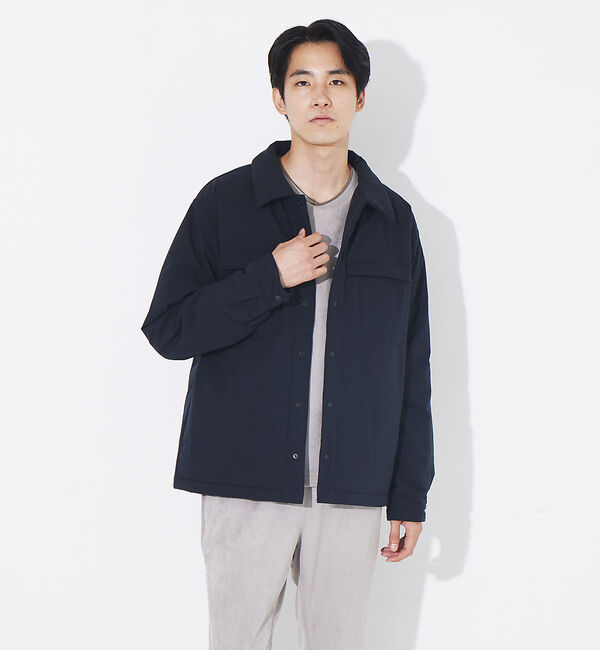 ABAHOUSE「【別注 DESCENTE / デサント】ライトパフ シャツブルゾン」|ブルゾン・スタジャン|ブラック