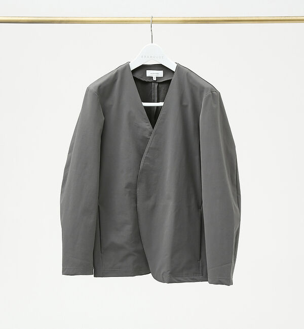 ABAHOUSE「【セットアップ対応】ハンティング ノーカラー カーディガン/ジャケット」|ノーカラージャケット|グレー