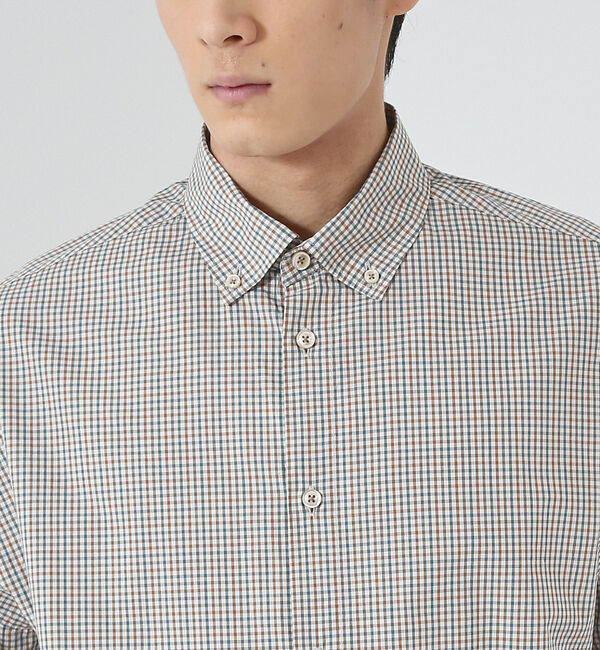 ABAHOUSE「【ミニチェック】スーピマ タイプライター ボタンダウンシャツ」|シャツ・ブラウス|