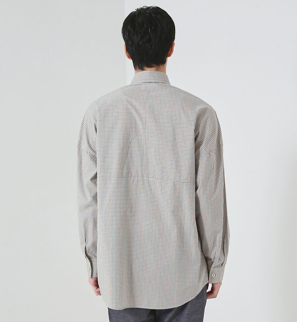 ABAHOUSE「【ミニチェック】スーピマ タイプライター ボタンダウンシャツ」|シャツ・ブラウス|