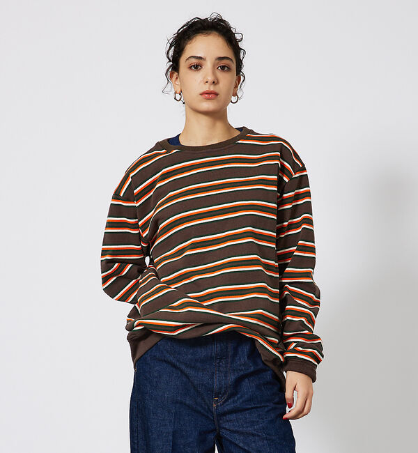 ABAHOUSE「【BARBARIAN / バーバリアン】NINE5CRS STRIPES/マルチ」|Tシャツ・カットソー|ブラウン系その他1