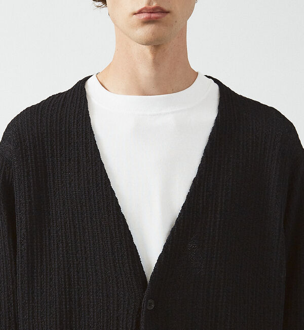 ABAHOUSE「【メッシュニット】ドライタッチ 比翼 カーディガン / シアーカーディガン」|カーディガン|