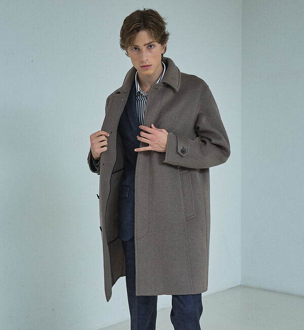 ABAHOUSE「【ON/OFF兼用】ウールモッサ バルカラーコート / ステンカラー」|ステンカラーコート|