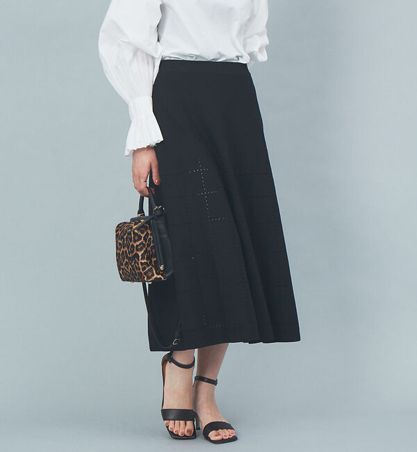 Rouge vif「【セットアップ対応】アイレットニットスカート」|スカート|ブラック