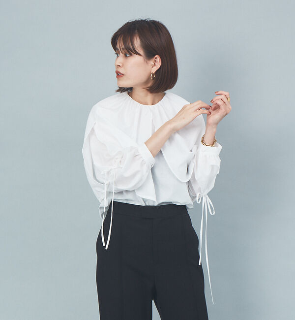 Rouge vif「大衿ブラウス」|シャツ・ブラウス|ホワイト